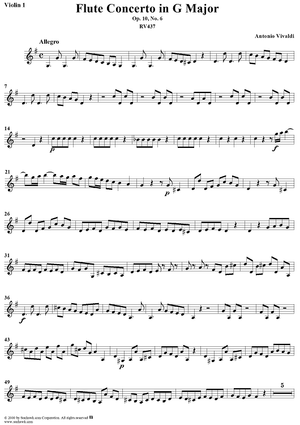 Flute Concerto in G Major, Op. 10, No. 6 - Violin 1