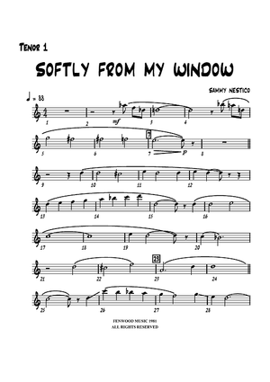 Softly from My Window - Tenor Sax 1