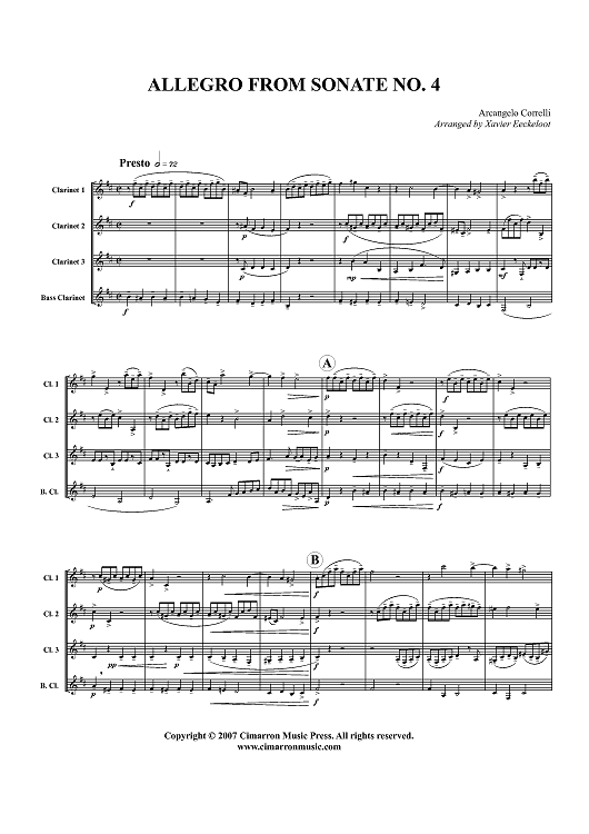 Allegro from Sonate No. 4 - Score