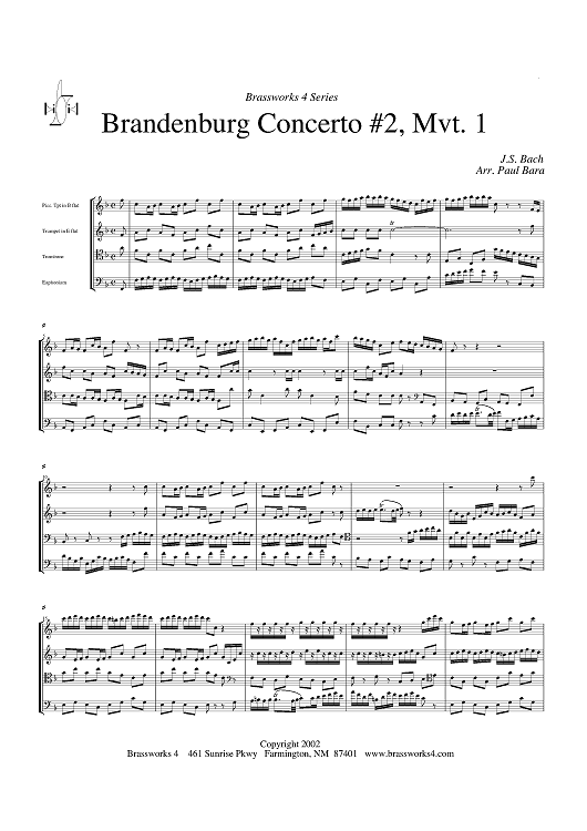 Brandenburg Concerto #2, Mvt. 1 - Score