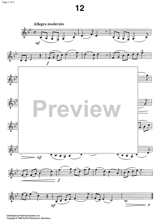 Studies for clarinet, Vol. 2 No.12 - Clarinet