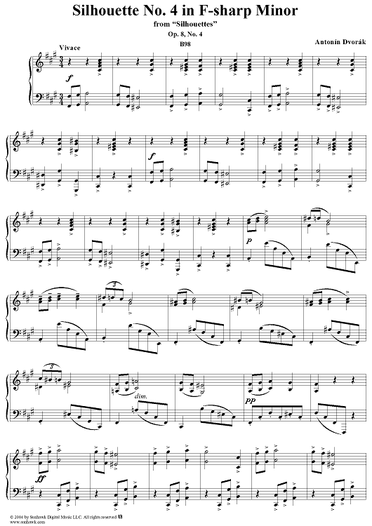 Silhouette No. 4 in F-sharp Minor from "Silhouettes", Op. 8
