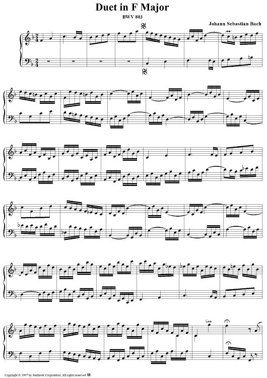 Four Duets, No. 2 in F major, BWV 803