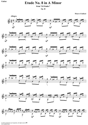 Etude No. 8 in A minor - From "24 Etudes"  Op. 48