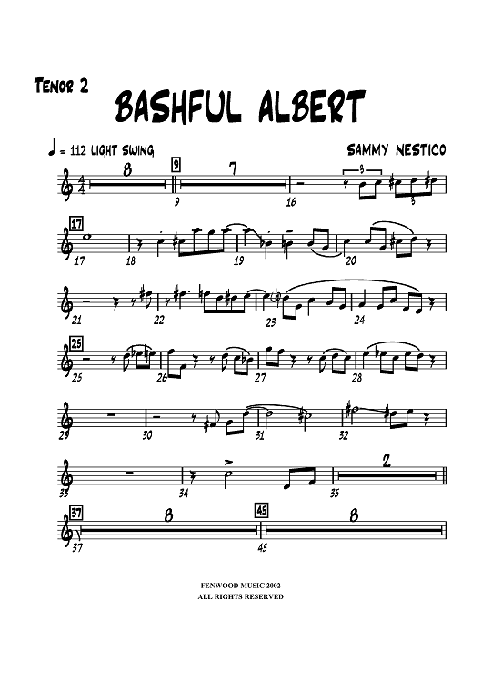 Bashful Albert - Tenor Sax 2