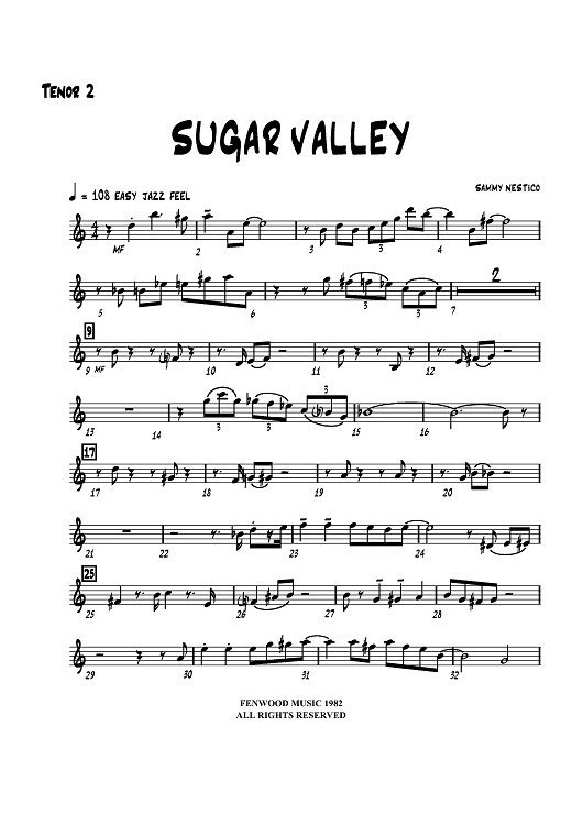 Sugar Valley - Tenor Sax 2