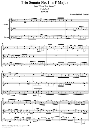 Trio Sonata no. 1 in F major - op. 2, no. 7  (HWV392)
