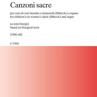 Canzoni sacre - Score