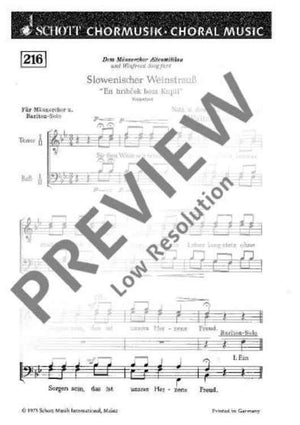 Slowenischer Weinstrauß - Choral Score