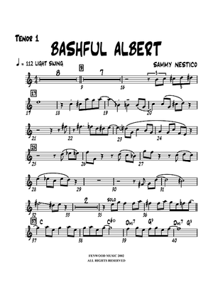 Bashful Albert - Tenor Sax 1