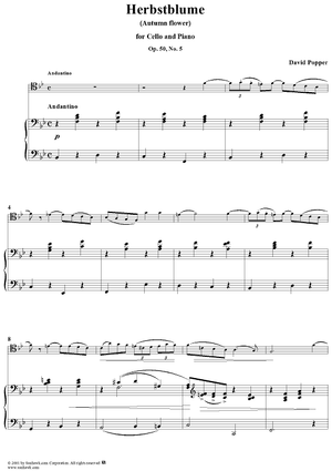 Herbstblume, Op. 50, No. 5 - Piano Score