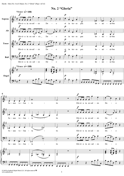 Mass No. 6 in G Major, "Nikolaimesse": No. 2, Gloria