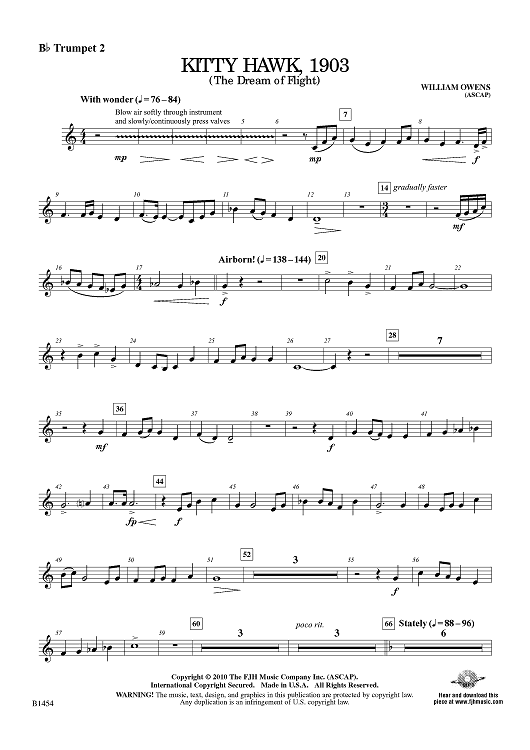 Kitty Hawk, 1903 (The dream of Flight) - Bb Trumpet 2