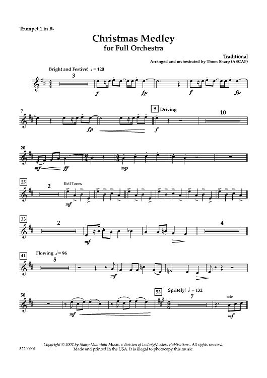 Christmas Medley - Trumpet 1 in Bb