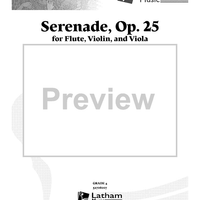 Serenade, Op. 25 for Flute, violin and viola - Score