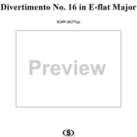 Divertimento No. 16 in E-Flat Major, K289 (K271g) - Score