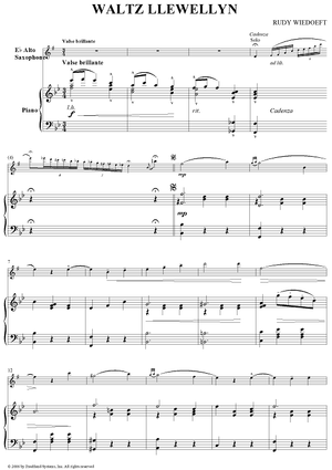 Waltz Llewellyn - Piano Score (for Alto Sax)