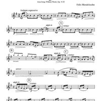 Regrets - from Songs Without Words, Op. 19 #2 - Part 3 Horn or English Horn in F