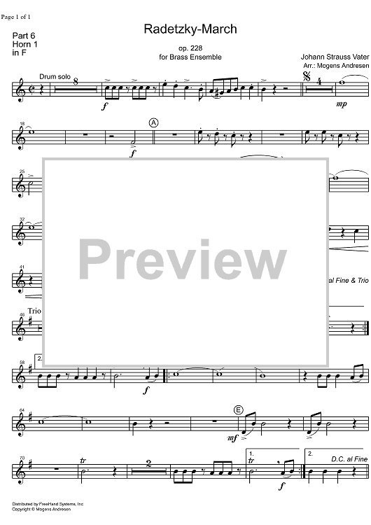 Radetzky Marsch Op.228 - Horn in F 1