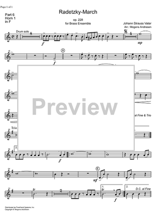 Radetzky Marsch Op.228 - Horn in F 1