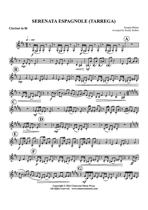 Serenata Espagnole (Tarrega) - Clarinet in Bb