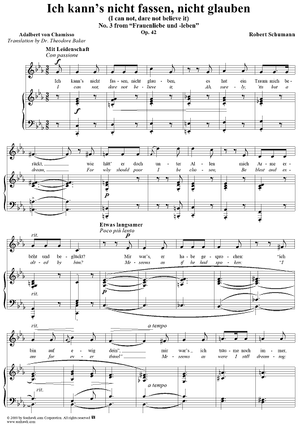 Frauenliebe und -leben (Song Cycle), Op. 42, No. 3 - Ich kann's nicht fassen, nicht glauben - No. 3 from "Frauenliebe und -leben" op. 42