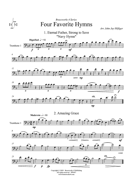 Four Favorite Hymns - Trombone 1