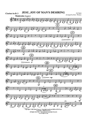 Jesu, Joy of Man's Desiring - Clarinet 3 in B-flat (op. Alto Cl.)