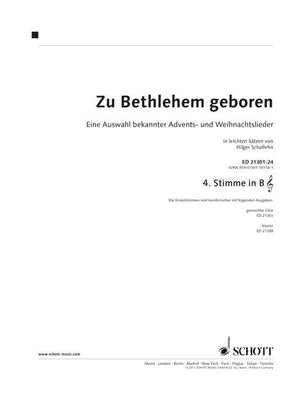 Zu Bethlehem geboren - 4th Part In Bb (violin Clef): Bass Clarinet, Te...