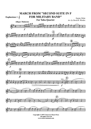 March from "Second Suite in F for Military Band" - Euphonium 1 BC/TC