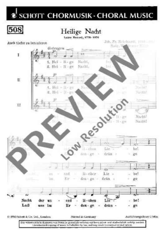 Heilige Nacht - Choral Score