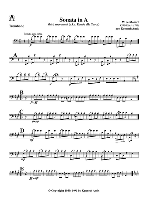 Rondo alla turca (Sonata in A, mvmt. 3) - Trombone