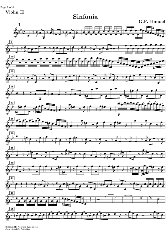 Sinfonia HWV 339 - Violin 2
