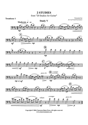 2 Studies from "20 Studies for Guitar" - Trombone 1
