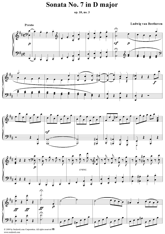 Piano Sonata No. 7 in D Major, Op. 10, No. 3