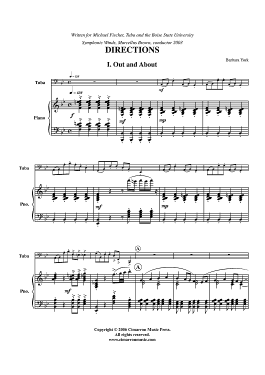Directions - Piano Score