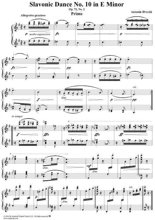 Slavonic Dance No. 10 in E Minor, Op. 72, No. 2