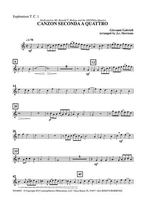 Canzon Seconda a Quattro for Tuba/Euphonium Quartet - Euphonium 1 TC