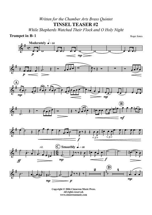 Tinsel Teaser #2 - B-flat Trumpet 1