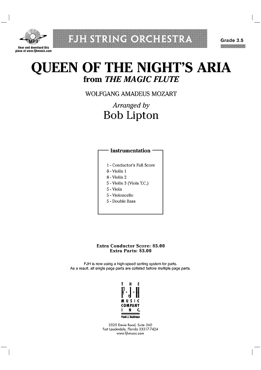 Queen of the Night's Aria (from The Magic Flute) - Score