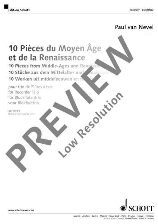 10 Pièces du Moyen Âge et de la Renaissance - Performance Score