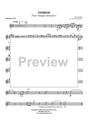 Nimrod from "Enigma Variations" - Clarinet in E-flat