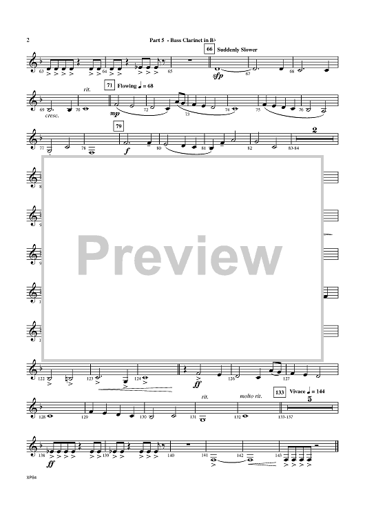 Digital Prisms Part 5 Bass Clarinet in Bb Sheet Music for