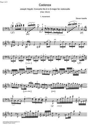 Cadenza Concerto No. 2 D Major  1st and  2nd movement - Cello