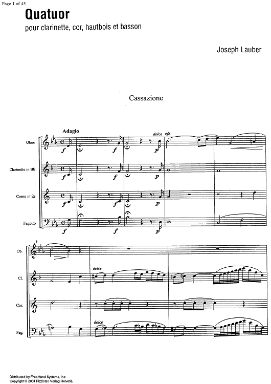 Quatuor - Score