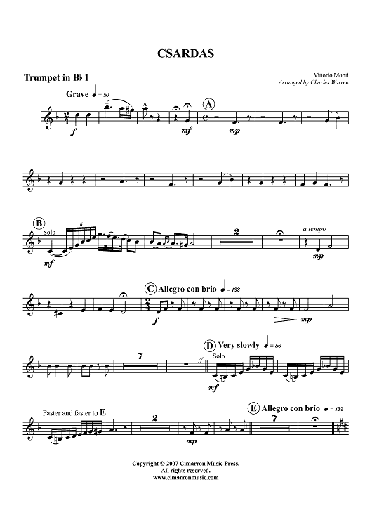 Csardas - Trumpet 1 in B-flat
