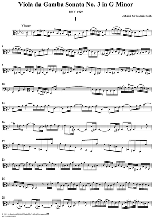 Sonata No. 3 in G Minor - Viola da Gamba - Viola da gamba