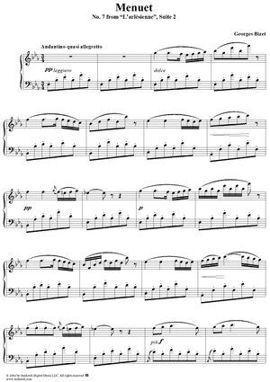 Minuet, No. 3 from "L'arlésienne", Suite 2