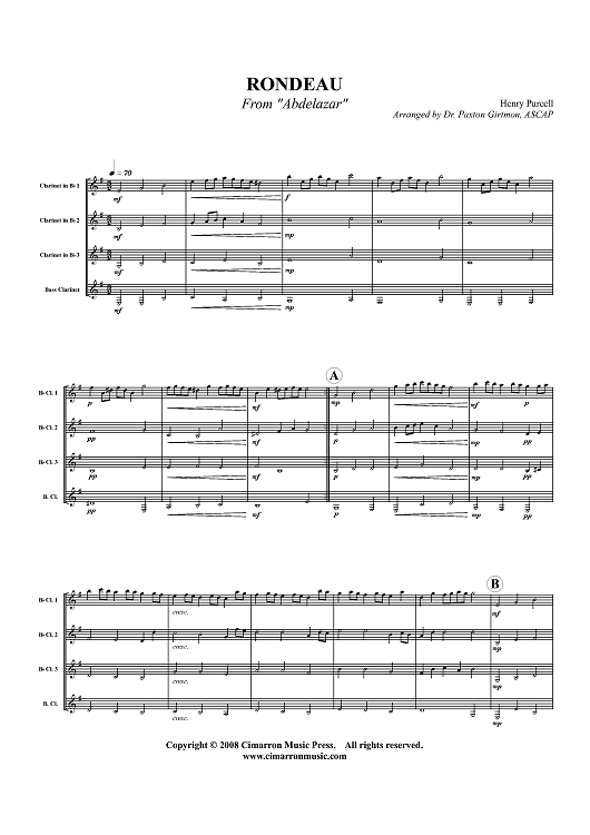 Rondeau from "Adbelazar" - Score