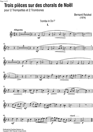 3 pièces sur des chorals de Noël - Trumpet 1